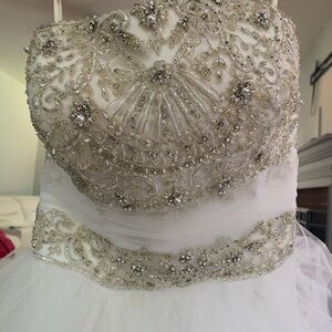 Casablanca Bridal Gown 2052 Soft Tulle Strapless Beaded Ivory Silver